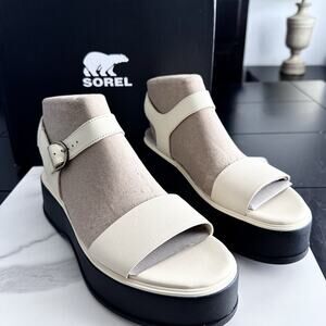 Sorel Dayspring Honey White Sandal with Black Platform Size 8 (MSRP $130)